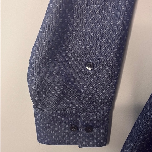 Calvin Klein Blue Dress Shirt Classic Long Sleeve - Picture 5 of 11